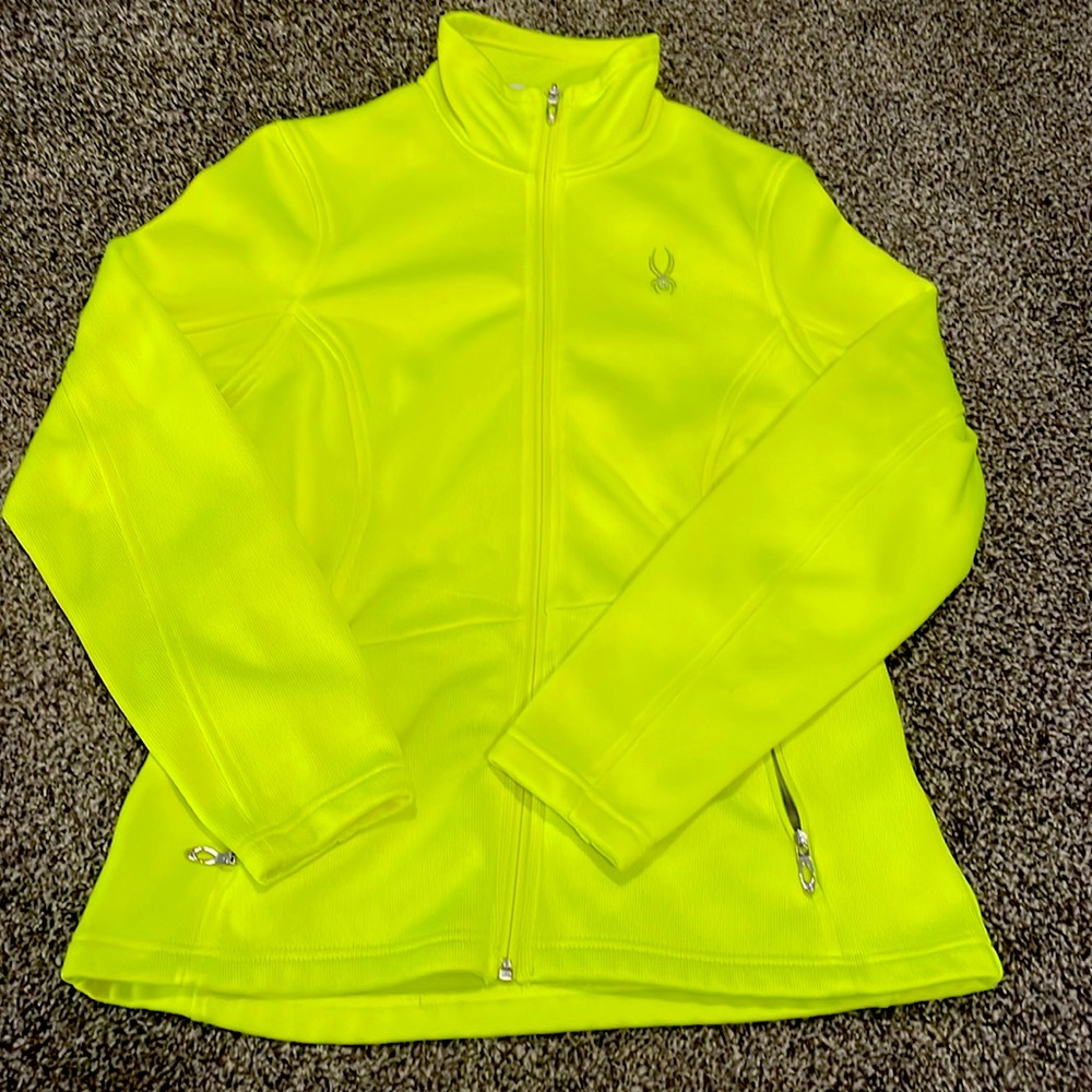 Neon Yellow Spyder Women’s Full Zip Sweater